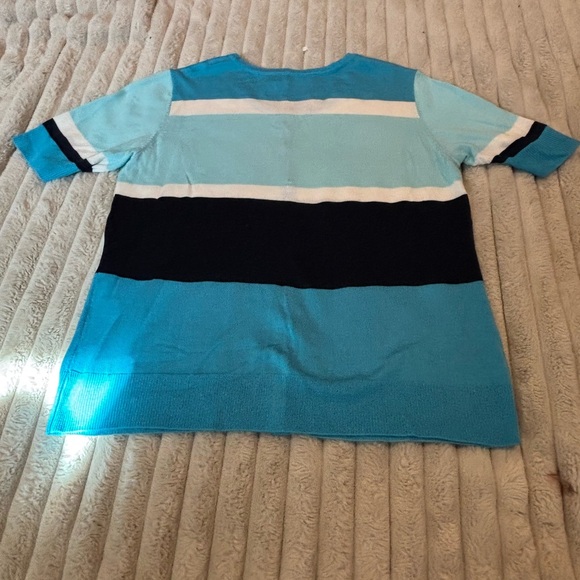 Striped Blue & Black Button-Front Women's Sweater xl - Picture 4 of 5